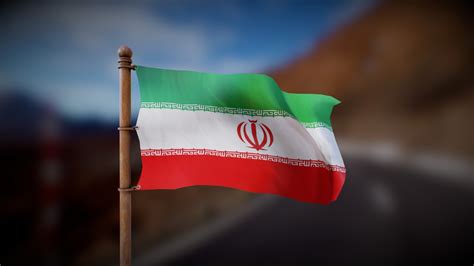 Flag Of Iran Wind Animated Loop Buy Royalty Free 3D Model By