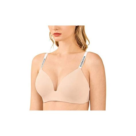 Dobreva Donna Reggiseno Invisibile Senza Ferretto Con Imbottito Beige