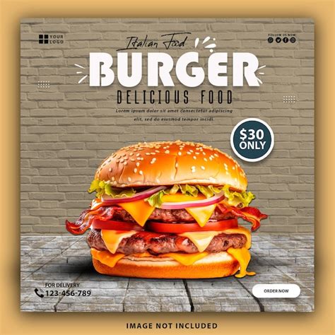 Premium Psd Social Media Burger Poster Design Template