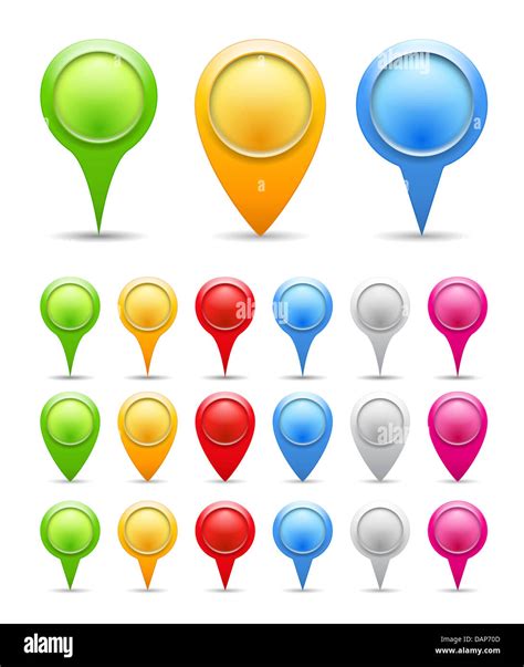 Set Of Blank Map Pins Stock Photo Alamy