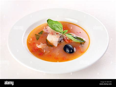 Fish soup with vegetable Stock Photo - Alamy