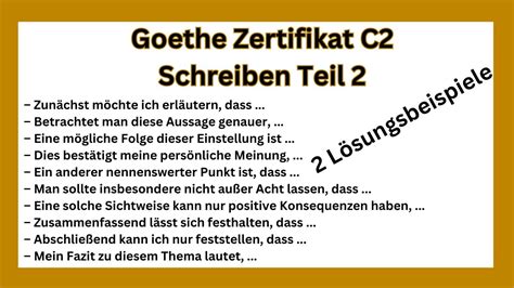 Goethe Zertifikat C2 Schreiben Teil 2 German Writing Exam C2 YouTube