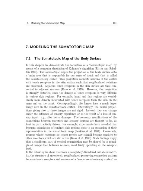 Modeling The Somatotopic Map | PDF | Somatosensory System | Stimulus ...