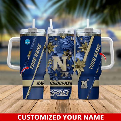 Navy Midshipmen Ncaa Custom Stanley Quencher Oz Stainless Steel