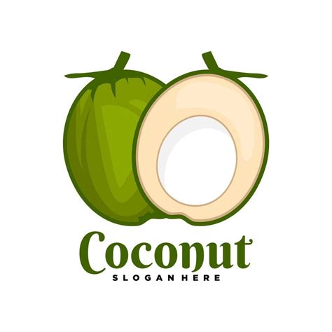 Coconut Logo Logo Design With Fresh Coconut Illustration Vector