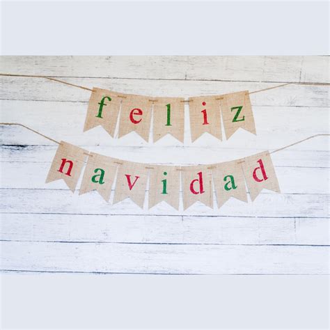 Feliz Navidad Banner, Christmas Burlap Banner, Merry Christmas Burlap ...