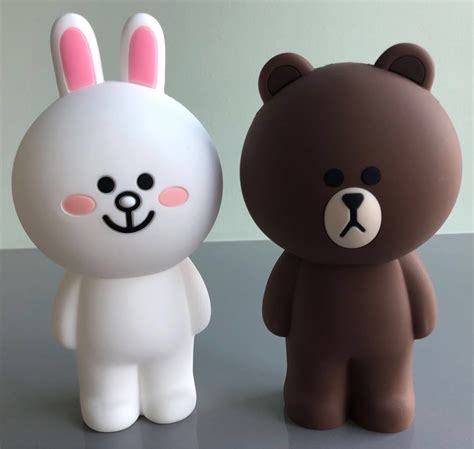 Line friends Brown bear and Cony rabbit cute pencil case, Books & Stationery, Stationery on ...