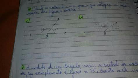 calcule o valor de X em grau que satisfaz as informações das figuras