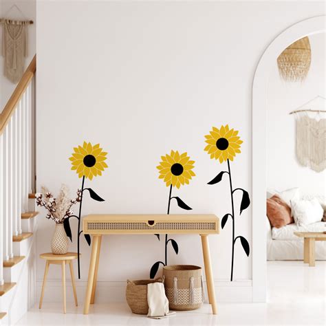 Living Room Sunflower Wall Decal Vinyldesign