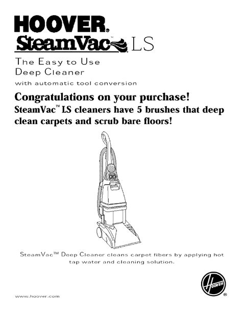 hoover steamvac owners manual