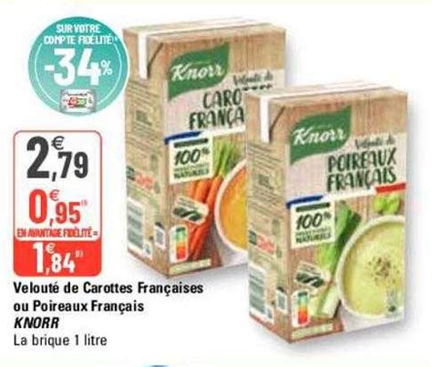 Promo Velouté De Carottes Françaises Ou Poireaux Français Knorr chez