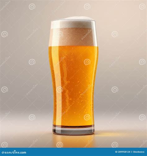 Realistic 3d Render Of Empty Beer Glass On Light Background Stock Illustration Illustration Of