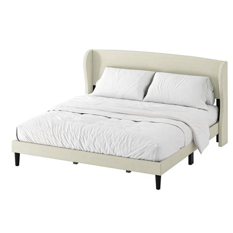 Lark Manor Amati Upholstered Wingback Platform Bed And Reviews Wayfair