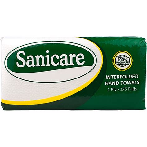 Sanicare Interfolded Hand Towels 175pulls Tissue Paper Towels