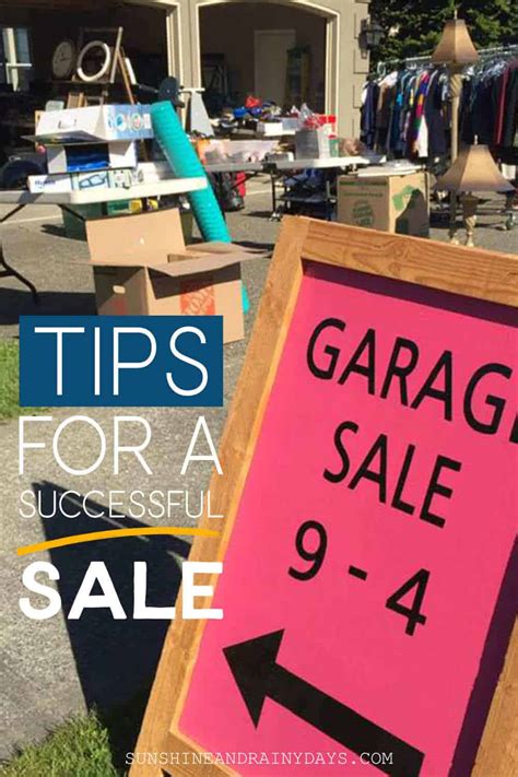 Garage Sale Tips For A Successful Sale - Sunshine and Rainy Days