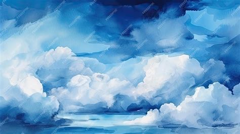 Premium AI Image | A painting of clouds in the sky