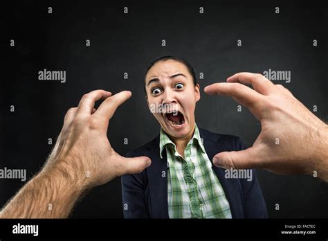 Young Woman Screaming Stock Photo Alamy