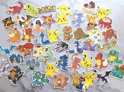 80pcs Pokemon Vinyl Stickers Pack Bumper Laptop Custom Etsy