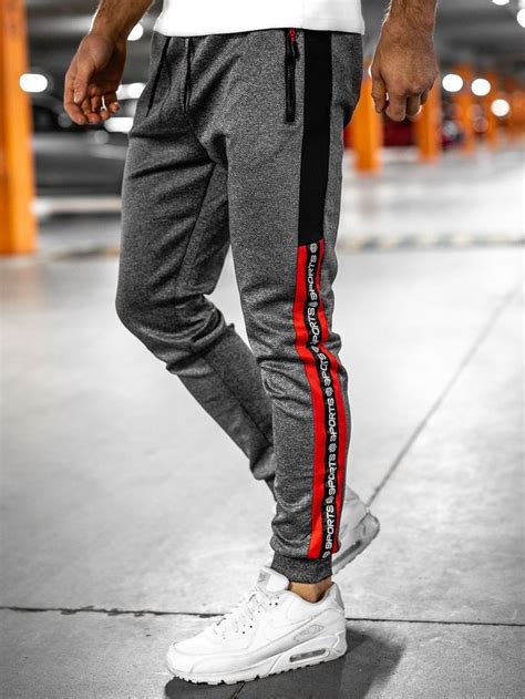 Grafitowe Dresowe Spodnie M Skie Denley K Track Pants Mens Mens