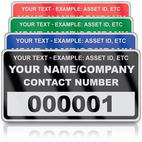 Personalised Heavy Duty Asset Id Labels Label Bar