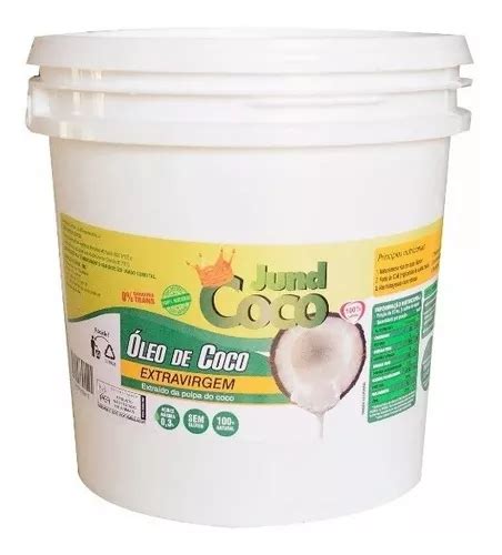 Óleo De Coco 1 Litro Extra Virgem 1 Litro Sem Sabor Jundco