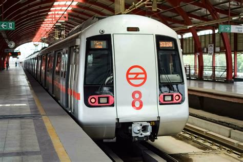 Delhi, India-July 16 2023-Delhi Metro train arriving at Jhandewalan ...