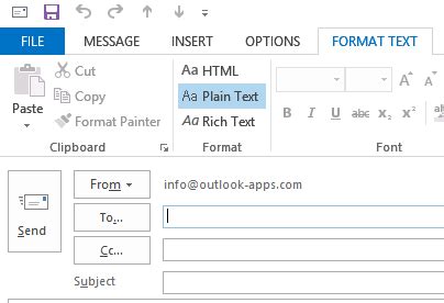 Outlook Stuck In Plain Text Format Mazcape