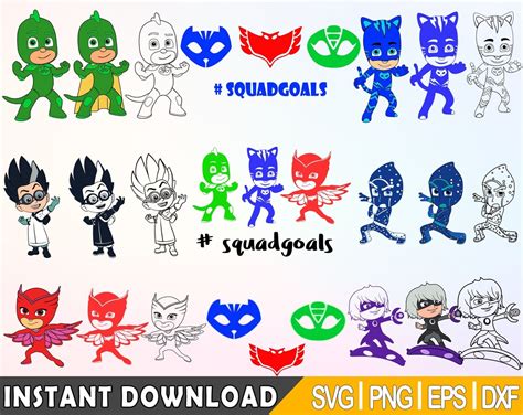 50 Designs Pj Mask Svg Bundle Layered Item Pj Masks Clipart Pjmask