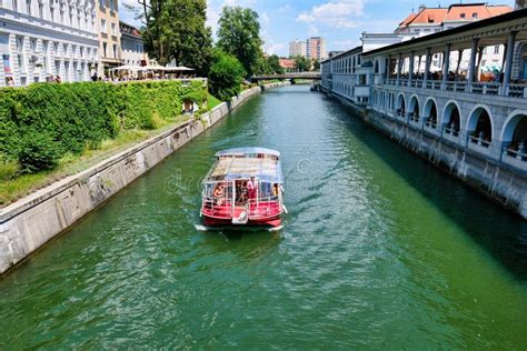 Cruise Boat on the River Ljubljanica, Ljubljana, Slovenia Editorial ...