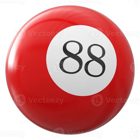 88 Number 3d Ball Red 36307781 Png