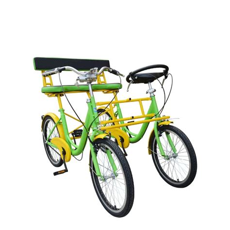 Side By Sidetwodouble Seat Bicycletravelpublic Green Bicycle Double
