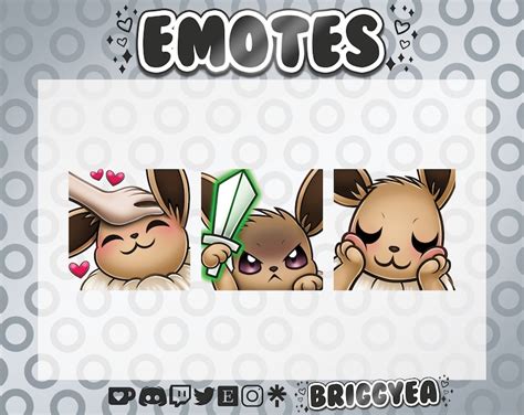 Lets Go Starter Pokemon Eevee Emote Set Etsy