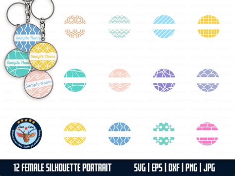 Keychain Monogram Round Pattern Svg Graphic by Feelplus Creator · Creative Fabrica