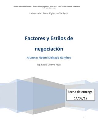 Factores y estilos de la negociación PDF