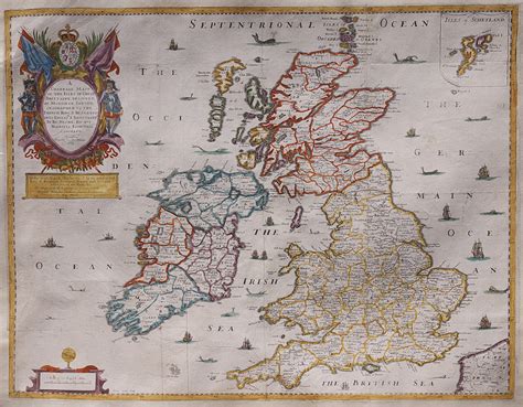 Blome S Map Of British Isles Early English Folio Map Michael