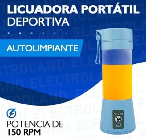 Licuadora Port Til Deportiva Auto Limpiante Usb Ml Hojas