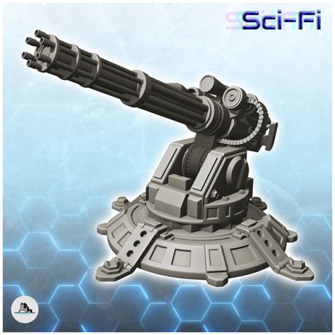 3d Printable Supercharged Machine Gun Turret 1 Future Sci Fi Sf