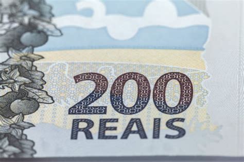 Newly Launched 200 Reais Brazilian Note Money Bill Close Up Details