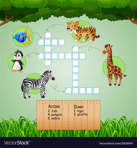 Crossword Puzzle For Kids Animals