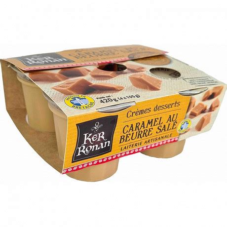 KER RONAN Creme dessert caramel au beurre sale de Guérande 4x105g