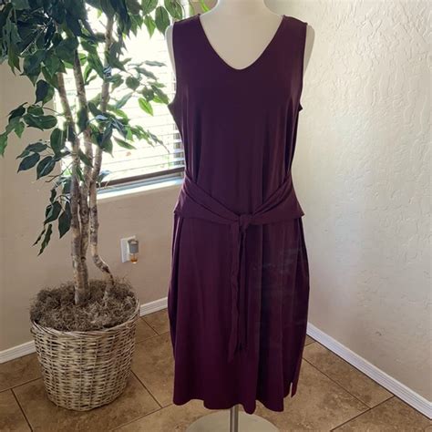 Belle By Kim Gravel Dresses Belle By Kim Gravel Tripleluxe Knit Tiefront Midi Dress Bordeaux