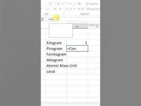 convert kilogram  picogram microsoft excel msexcel picogram