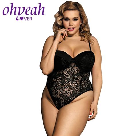 Ohyeahlover Sexy Bodysuit Lace Body Mujer Femme Plus Size Lingerie