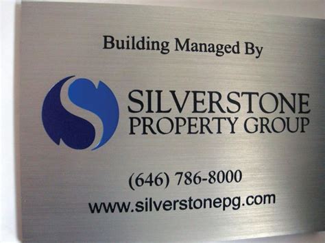 Business wall plaque sign NYC -brushed aluminum metal plaque, etched and paint filled 3 color ...