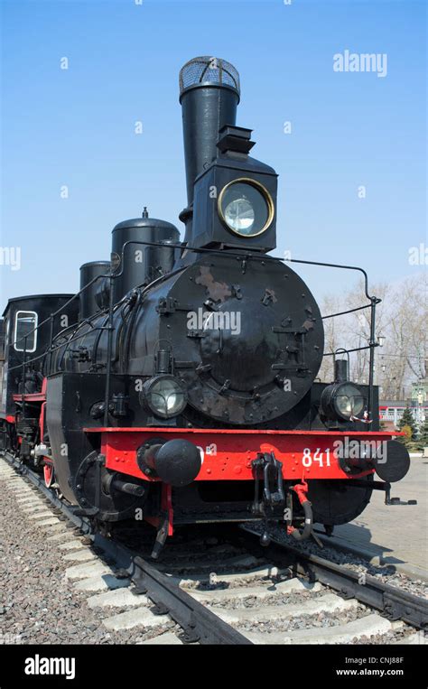 Russian vintage steam locomotive Ov-841 Stock Photo - Alamy