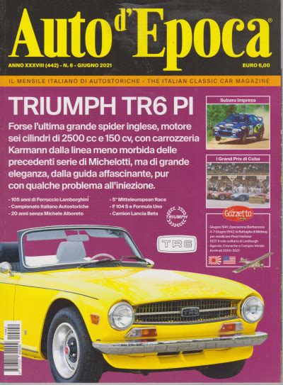 Auto D Epoca N Giugno Mensile Italiano Edicola Shop