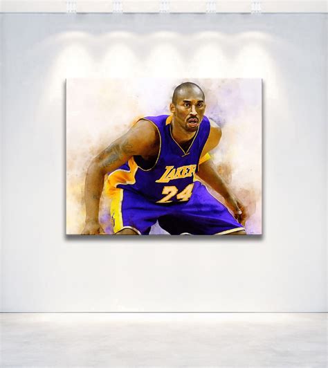 Kobe Bryant Poster Kobe Bryant Canvas Print Los Angeles Etsy