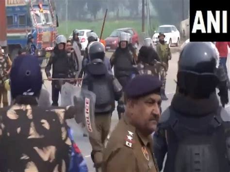 Farmers Vs Haryana Police Chaos At Shambhu Border Farmers Break