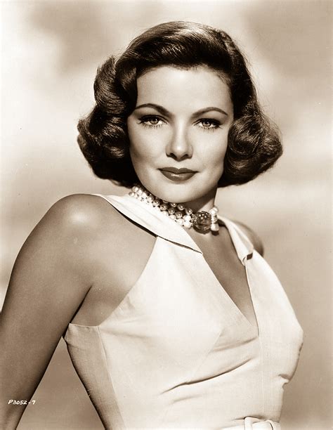 Gene Tierney Actress Women Brunette Red Lipstick Bare Shoulders