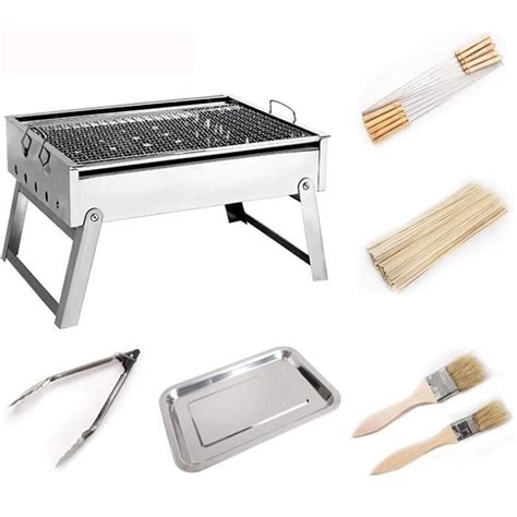 Barbecue Nvy Barbecue Portable Charbon De Bois Acier Inoxydable Pliable